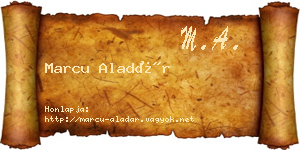 Marcu Aladár névjegykártya